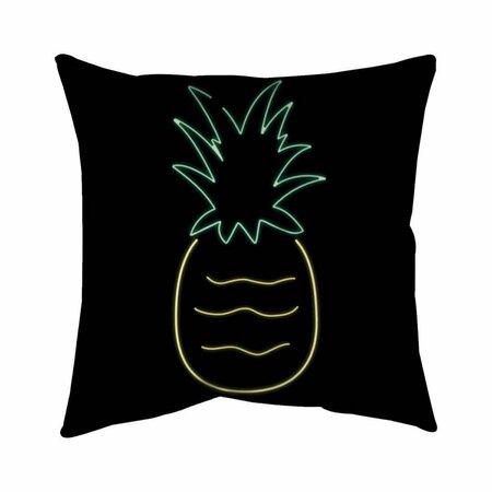 FONDO 26 x 26 in. Neon Pineapple-Double Sided Print Indoor Pillow FO2772768